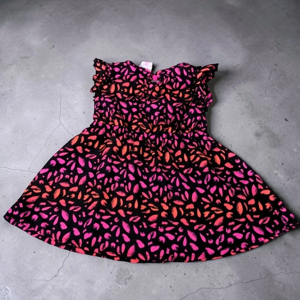 Vintage Circo Baby Girl Dress 18M Black Pink‎ Lace Floral Party Sun Dress Target